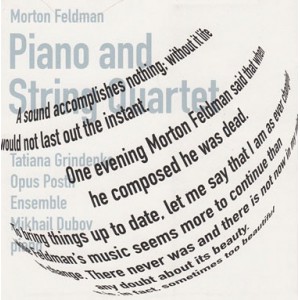 Morton Feldman ‎– Piano And String Quartet (2014)